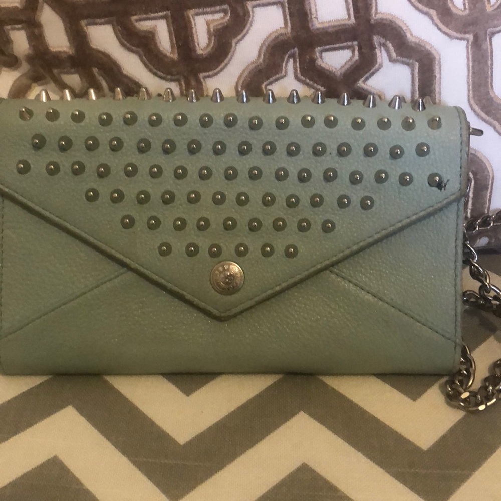 REBECCA MINKOFF studded wallet with chain